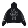 Hip hop retro flame print hoodie men y2k