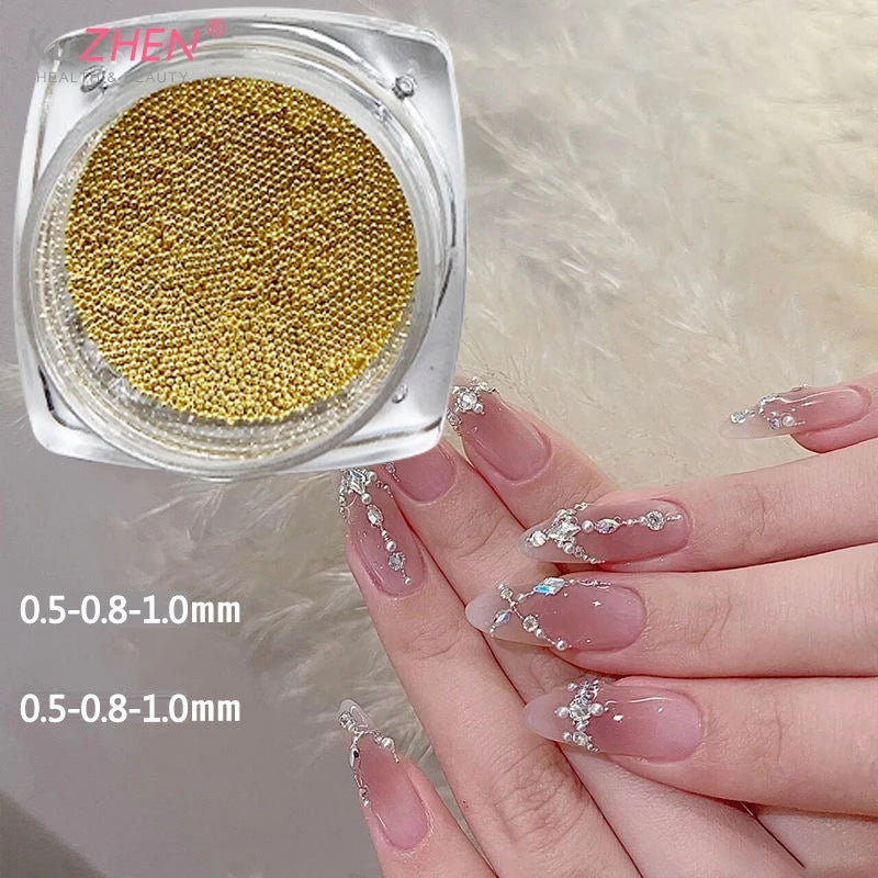 0.4mm-1.5mm Nail Art Beads Steel Ball Metal Micro Caviars Alloy
