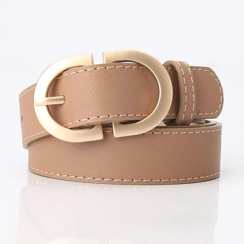 Simple Leather Belt: Mental Pin Buckle Luxury Brand Waistband