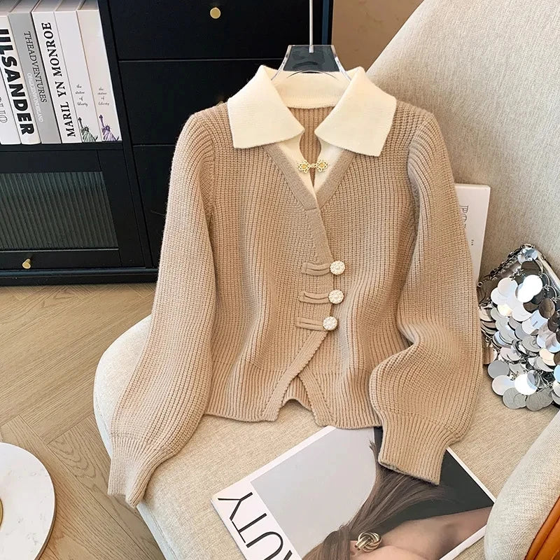 2025 Autumn Winter Slim Knitted Cardigan Sweater