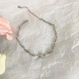 Angel Wings Heart Shape Pendant Necklaces Silver Color 5A Cubic Zirconia