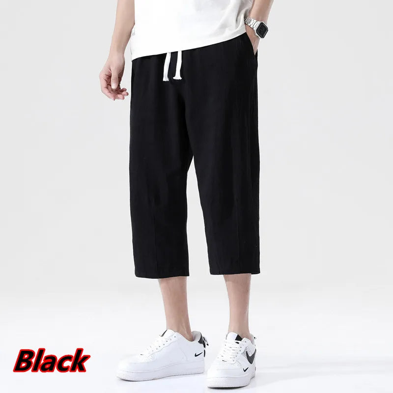 Summer Casual Short Pants Mens Cotton and Linen