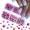 Crystal Nail Rhinestones 24pcs Transparent Alloy Ice Pile Drill