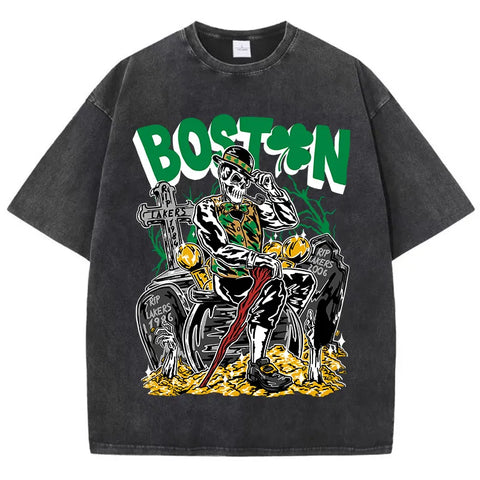 Personality Meets Style: American Vintage Tee with Boston Skeletons