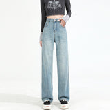 Y2K 2023 Elegant Wide Leg Straight Jeans Women's Casual Jean