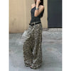 Leopard Print High Waisted Wide Leg Jeans for Women