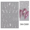 3d Bronzing Laser Cross Stars Y2k Nail Sticker Adhesive Manicure