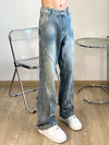Trousers Flared Male Cowboy Pants Straight Jeans for Men Bootcut