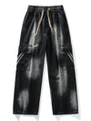 Men's Jeans Flap Pockets Lightweight Denim Cargo Pants Baggy Jeans