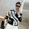 Versatile Autumn New Men's O-Neck Printing Badge HighStreet