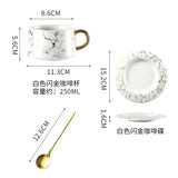 1 Set Nordic Ins; Ceramic Coffee Cup Dish Tea Set Mug Set Business Gift with Spoon Mugs Coffee Cups