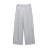 Solid Lace Up Side Zipper Straight Pants