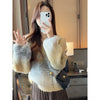 Fashionable Style V-Neck Striped Gradient Sweater
