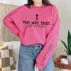 Uplifting Christian Quote Oversized Sweatshirt Women