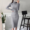 Women’s Turtleneck Knitted Bodycon Midi Dress