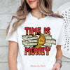 Time Is Money Letter Print Pattern Crew Neck T-Shirt