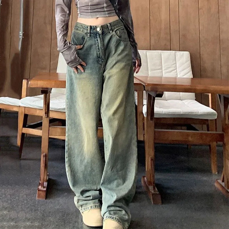 Women Vintage Y2K Baggy High Waist Jeans
