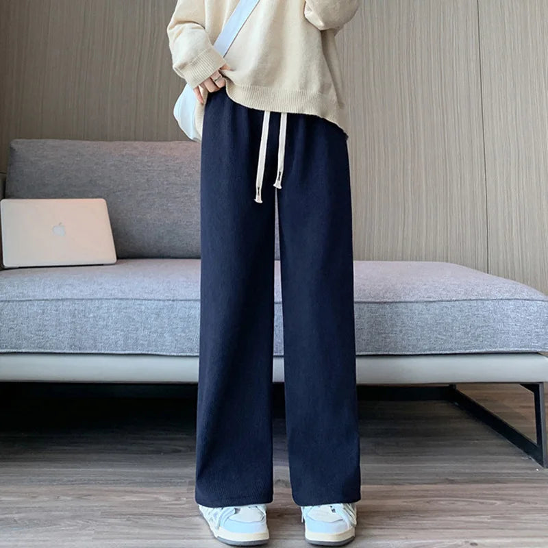 Elastic Waist Wide Leg Trousers