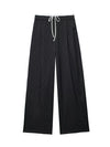 Solid Lace Up Side Zipper Straight Pants