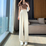 Wide Leg Cargo Pants Korean Fashion for Office Ladies Loose Fit
