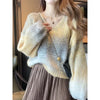 Fashionable Style V-Neck Striped Gradient Sweater