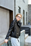 2024 Candy Color Moto Jacket Belted Detachable Epaulettes