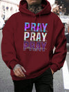 Pray Print Men's Casual Fleece Hoodie