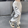 White Oversize Pants Women High Waist Streetwear