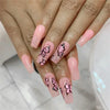 Colorful Glossy Acrylic Press On Nails Long Coffin Tips