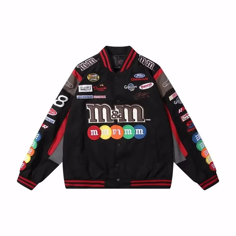 Women's Baseball Jacket Loose Hip Hop Casual Embroidered