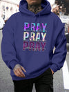 Pray Print Men's Casual Fleece Hoodie