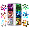 Red Valentines Day Nail Glitter Love Heart Sequins Powder For Art