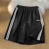 Striped Sweatpants High Waisted Loose Straight