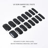 Semi-Cured Gel Nail Sticker 16Tips Glitter Pink UV Gel Nail Glitter Stickers Full Cover