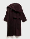 2024 Red Elegant Woolen Overcoat Chic Outerwear