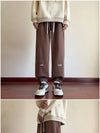 Men's Thick Fleece Pants Warm Casual Embroidered Sweatpants