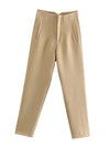 Pencil Women Pants High Waist Seam Detail