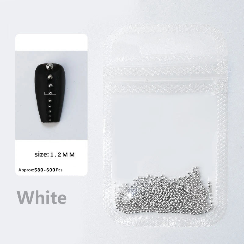 0.4mm-1.5mm Nail Art Beads Steel Ball Metal Micro Caviars Alloy