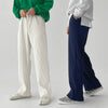 Mens Summer Streetwear Pleated Casual Straight-leg Pants Man Running