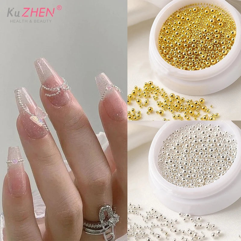 0.4mm-1.5mm Nail Art Beads Steel Ball Metal Micro Caviars Alloy