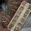 Gold Flat Back Nail Rhinestones Crystals 12 Grids Manicure Diamond
