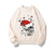 Christmas Skull Hat American Retro Sweatshirts with Print 2023 Autumn Winter Fashion Pullover Women