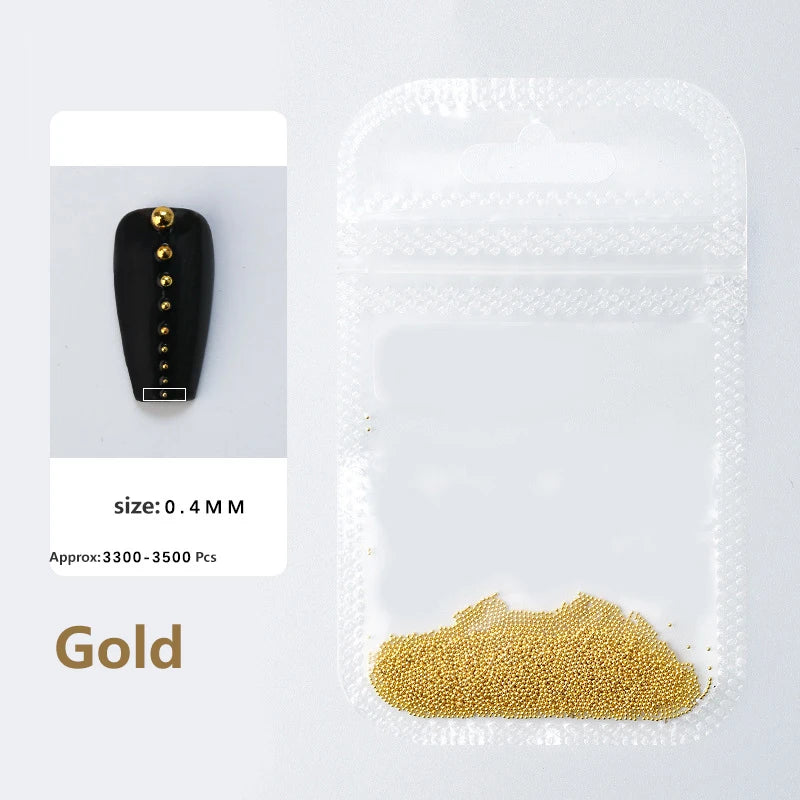 0.4mm-1.5mm Nail Art Beads Steel Ball Metal Micro Caviars Alloy