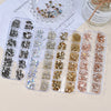 Gold Flat Back Nail Rhinestones Crystals 12 Grids Manicure Diamond