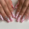 Colorful Glossy Acrylic Press On Nails Long Coffin Tips