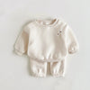 Winter Baby Clothes Set Thick Plush Sweatshirt and Pant
