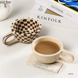 Chessboard Checkered Coffee Mug Milk Mugs Water Cup Drink Cup Housewear
