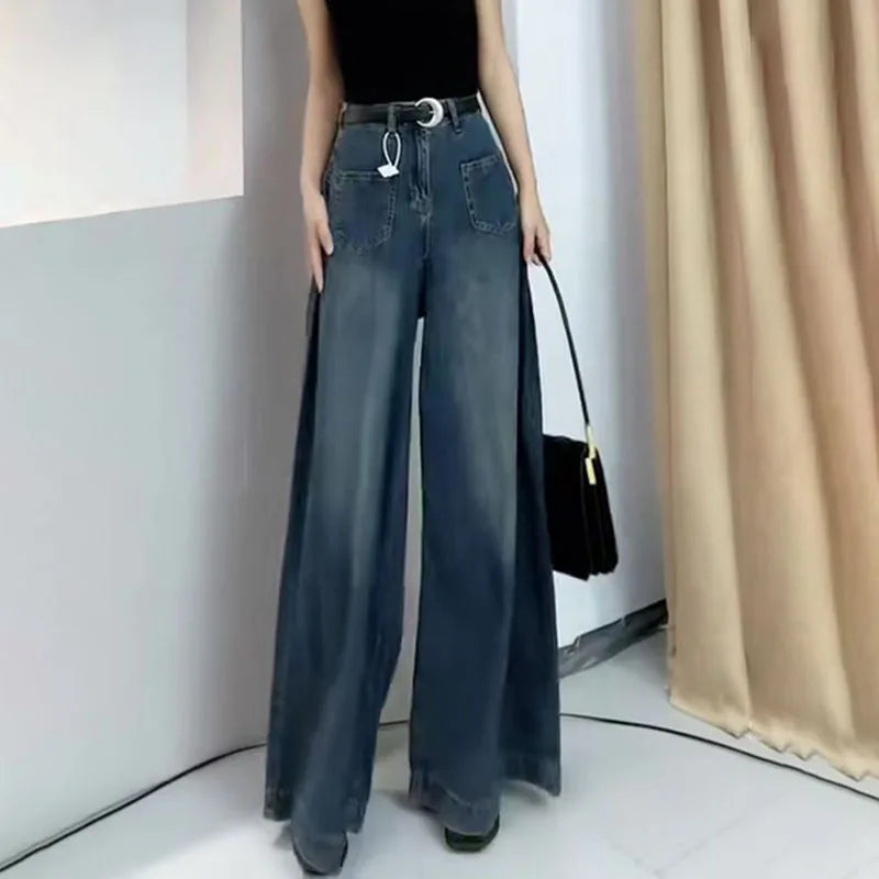Y2K Loose Wide Leg Jeans Women Vintage Washed Denim
