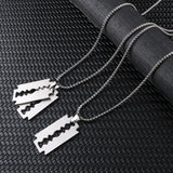 Stylish Stainless Steel Razor Pendant - Men's Fashion Jewelry for a Sharp Look