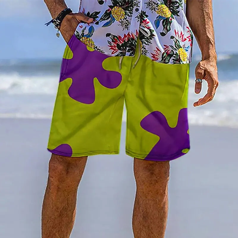 Sweatpants Simple Men's Five-Quarters Thin Loose Seaside Vacation Summer